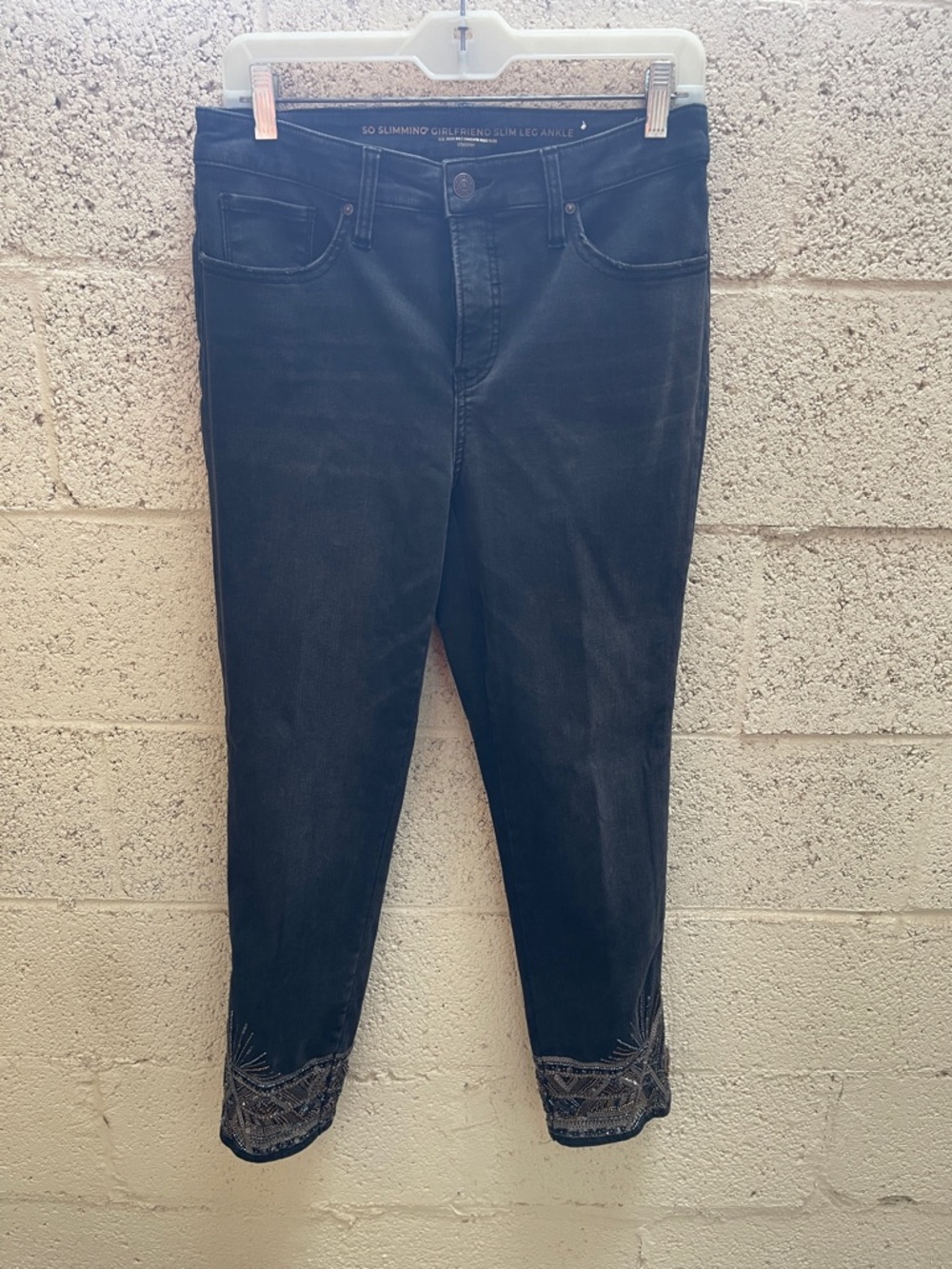 Chicos Women’s Black Embellished Ankle Jeans